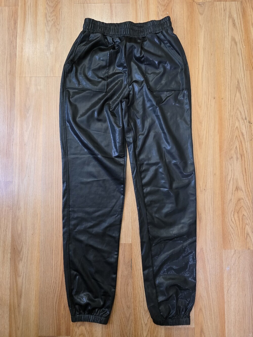 Women's Black Metallic Jogger Pants